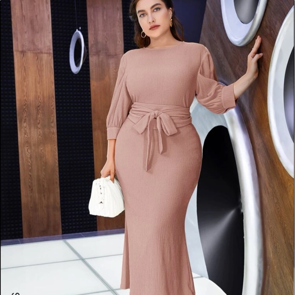 Zip back belted dress.